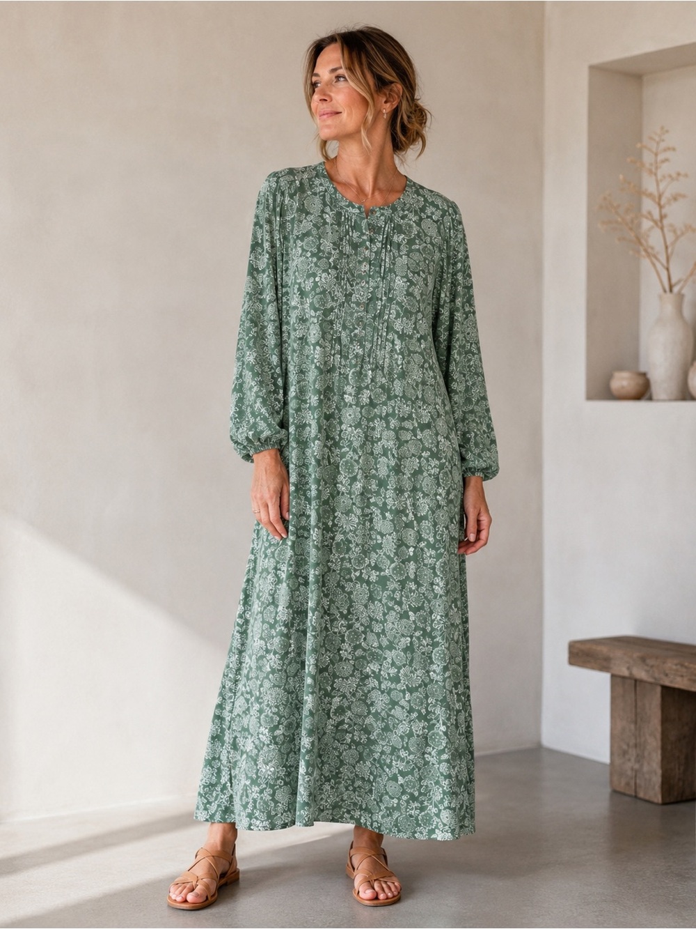 LC WAIKIKI GRACE Bohemian Floral Print MIDI Dress Size 50 EU/ 2XL US See Notes